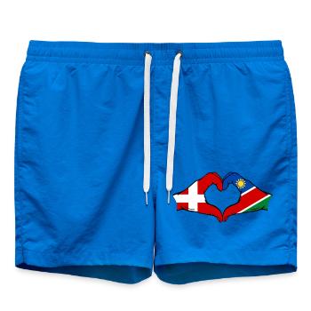 Denmark Namibia Flag Heart - Swim Trunks - cobalt blue - Front