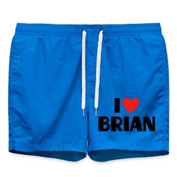 I love Brian Rotes Herz Liebe Fan Geschenk - Badeshorts - Cobalt blue - Vorne