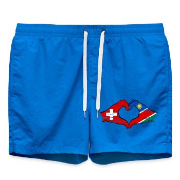 Switzerland Namibia flag hands heart shape used - Swim Trunks - cobalt blue - Front