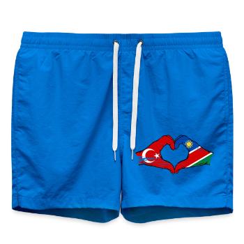 Drapeau de la Turquie et de la Namibie, forme de cœur, utilisé - Short de bain - cobalt blue - Devant