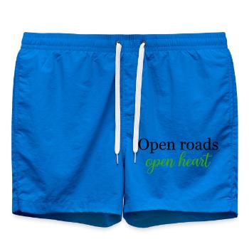 Open Roads Open Heart Travel Freedom Soul	 - Swim Trunks - cobalt blue - Front