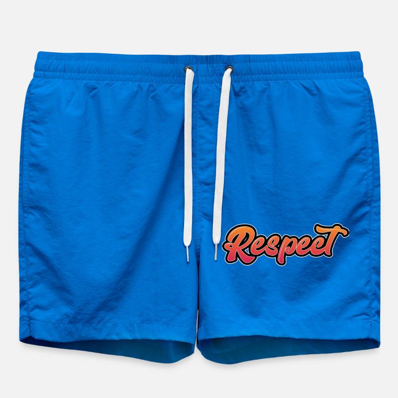 Respekt lettering in dynamic design - Swim Trunks - cobalt blue