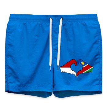 Indonesien_Namibia_Flagge_Haende_Herzform - Short de bain - cobalt blue - Devant - AI Model Male 185 light (185cm)
