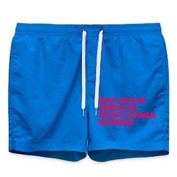 SATIRE WOKE : Un Indien ne connaît pas la douleur - Short de bain - cobalt blue - Devant