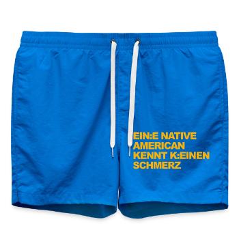 SATIRE WOKE : Un Indien ne connaît pas la douleur - Short de bain - cobalt blue - Devant