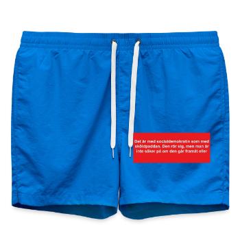 Tortue sociale-démocrate sur fond rouge - Short de bain - cobalt blue - Devant