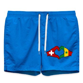 Schweiz Senegal Flagge Hände Herzform - Badeshorts - Cobalt blue - Vorne