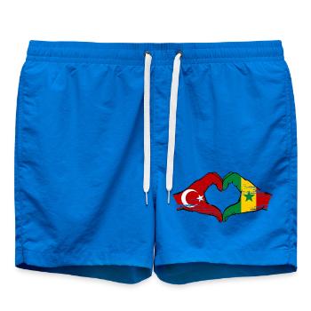 Turquie Sénégal drapeau mains coeur utilisé - Short de bain - cobalt blue - Devant