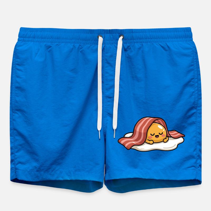 Sleeping Egg with Bacon Cartoon - Swim Trunks - cobalt blue