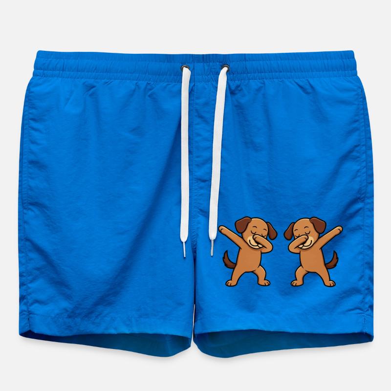 Bande dessinée de dabbing de chien - Short de bain - cobalt blue
