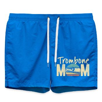 Trombone Mom Retro Vintage Marching Band Design - Swim Trunks - cobalt blue - Front