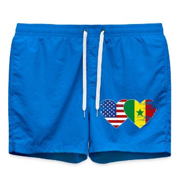 USA Senegal Flagge Herz used - Badeshorts - Cobalt blue - Vorne