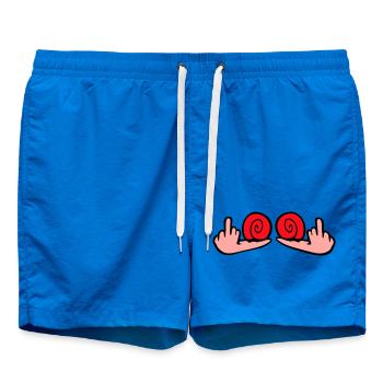 Schnecke Mittelfinger Beleidigung Wichser Fuck You - Badeshorts - Cobalt blue - Vorne