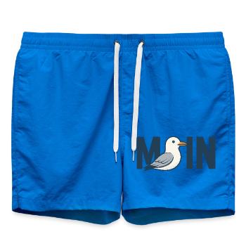 Moin Beach Bird Illustration Sea North Sea Baltic Sea - Swim Trunks - cobalt blue - Front