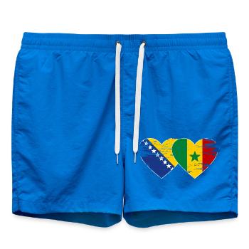 Bosnien Senegal Flagge Herz - Badeshorts - Cobalt blue - Vorne