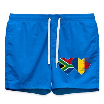 Afrique du Sud Roumanie Drapeaux Cœur - Short de bain - cobalt blue - Devant