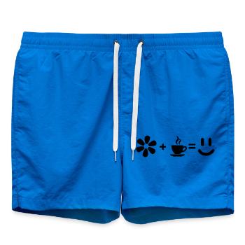 Modern Geometric L-Shape Abstract Black Graphic - Swim Trunks - cobalt blue - Front
