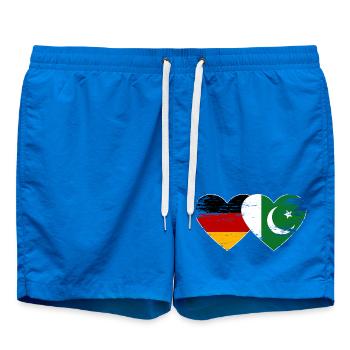 Deutschland Pakistan Flagge Herz used - Badeshorts - Cobalt blue - Vorne