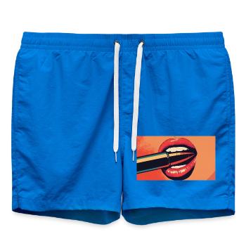 Lippen PopArt Kuss - Badeshorts - Cobalt blue - Vorne