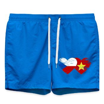 République tchèque Vietnam drapeau coeur utilisé - Short de bain - cobalt blue - Devant