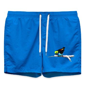 Colorful parrot on artistic branch - Swim Trunks - cobalt blue - Front