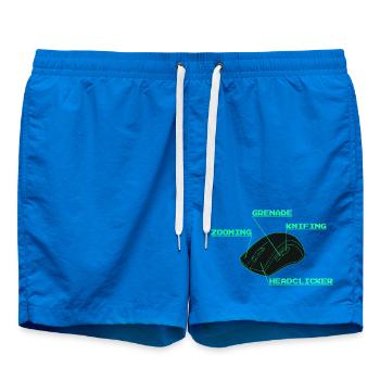 Headclicker Gaming Blueprint Neon Design - Short de bain - cobalt blue - Devant