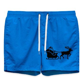 Santa Sleigh Silhouette - Swim Trunks - cobalt blue - Front