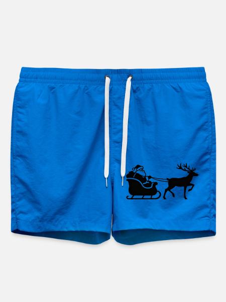 Santa Sleigh Silhouette - Swim Trunks - cobalt blue