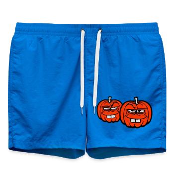 Zwei freche Kürbisse albern lustig Halloween Team - Badeshorts - Cobalt blue - Vorne