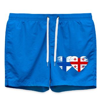 Drapeau de la Finlande Géorgie Utilisé - Short de bain - cobalt blue - Devant - AI Model Male 185 light (185cm)
