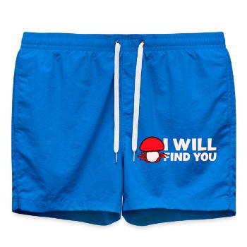 Pilz I Will Find You Lustig Humor Spruch - Badeshorts - Cobalt blue - Vorne