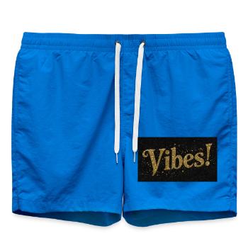 Vibes Glitzer Gold auf Schwarz - Badeshorts - Cobalt blue - Vorne
