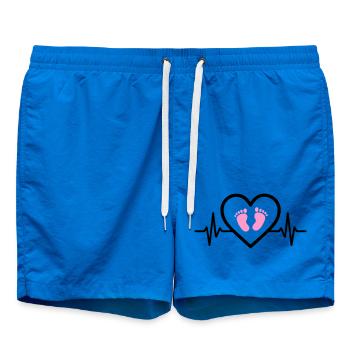Grossesse Coeur Rose Bébé Pieds Fille - Short de bain - cobalt blue - Devant