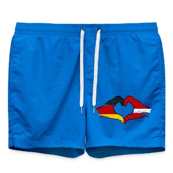 Deutschland Lettland Flagge Hände Herzform used - Badeshorts - Cobalt blue - Vorne