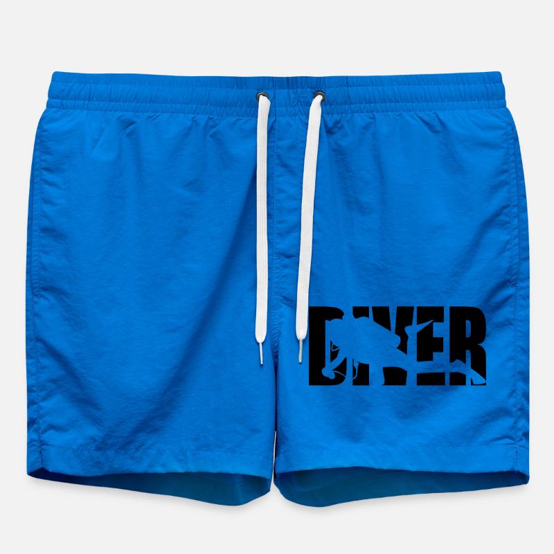 Classic Diver Design – Depth & Adventure - Swim Trunks - cobalt blue