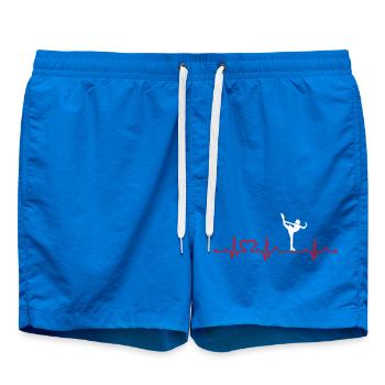 Figure Skating Girl Heartbeat EKG Icey Skater Girl - Swim Trunks - cobalt blue - Front