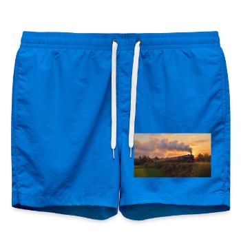 Train à vapeur du coucher du soleil - Short de bain - cobalt blue - Devant