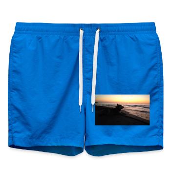 Hund am Strand Sonnenuntergang - Badeshorts - Cobalt blue - Vorne