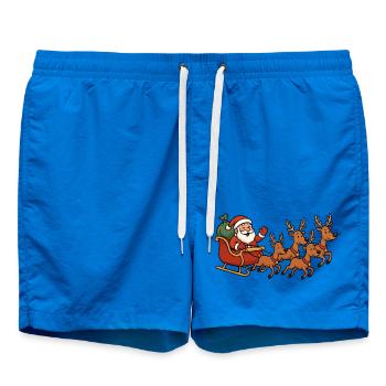 Christmas sleigh with reindeer - Swim Trunks - cobalt blue - Front