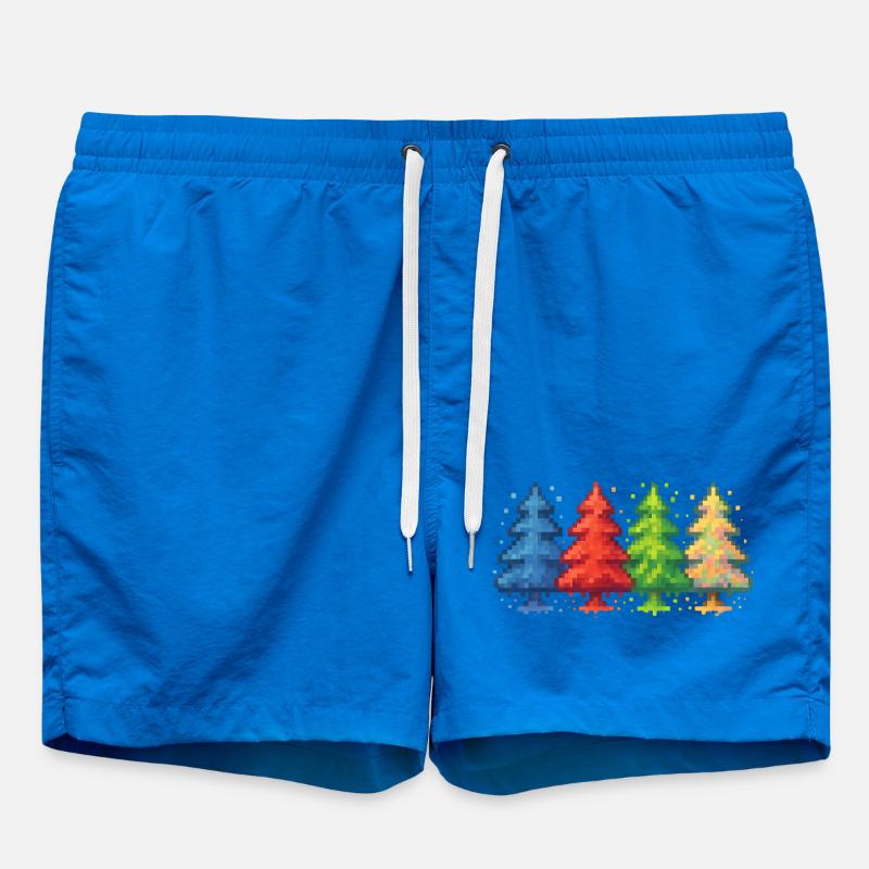 Pixelwald Weihnachtsbaum gaming - Badeshorts - Cobalt blue