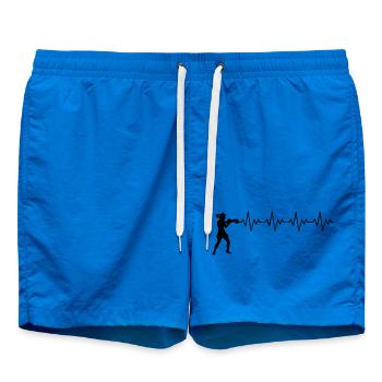 Boxerin Boxen EKG Herzschlag Herzfrequenz - Badeshorts - Cobalt blue - Vorne