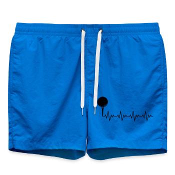 Golf Golfer Golfball EKG Herzschlag Herzfrequenz - Badeshorts - Cobalt blue - Vorne