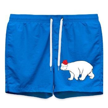 Ours polaire avec un bonnet de Père Noël rouge Noël d’hiver - Short de bain - cobalt blue - Devant