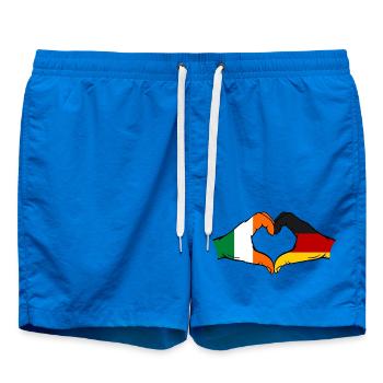 Ireland Germany Flag Hands Heart Shape Used - Swim Trunks - cobalt blue - Front