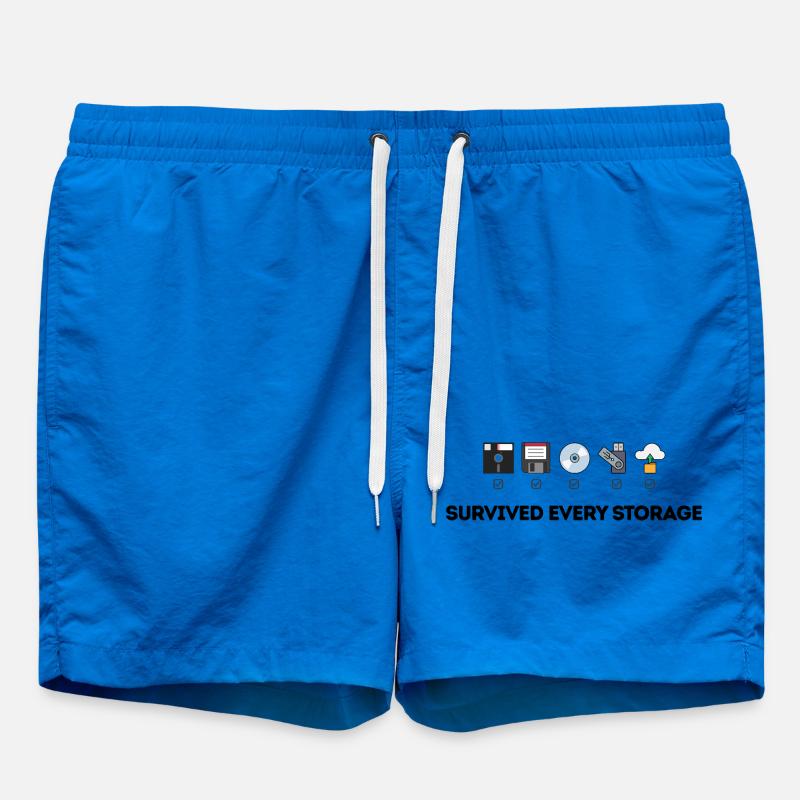 Data Storage Evolution - Tech Icons - Swim Trunks - cobalt blue