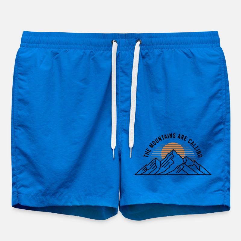 Mountains - Saying - Swim Trunks - cobalt blue