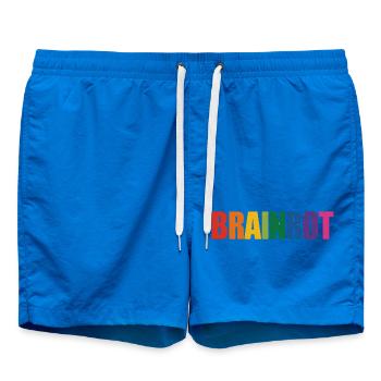 Brainrot - Funny Gen Alpha Slang Memes - Swim Trunks - cobalt blue - Front