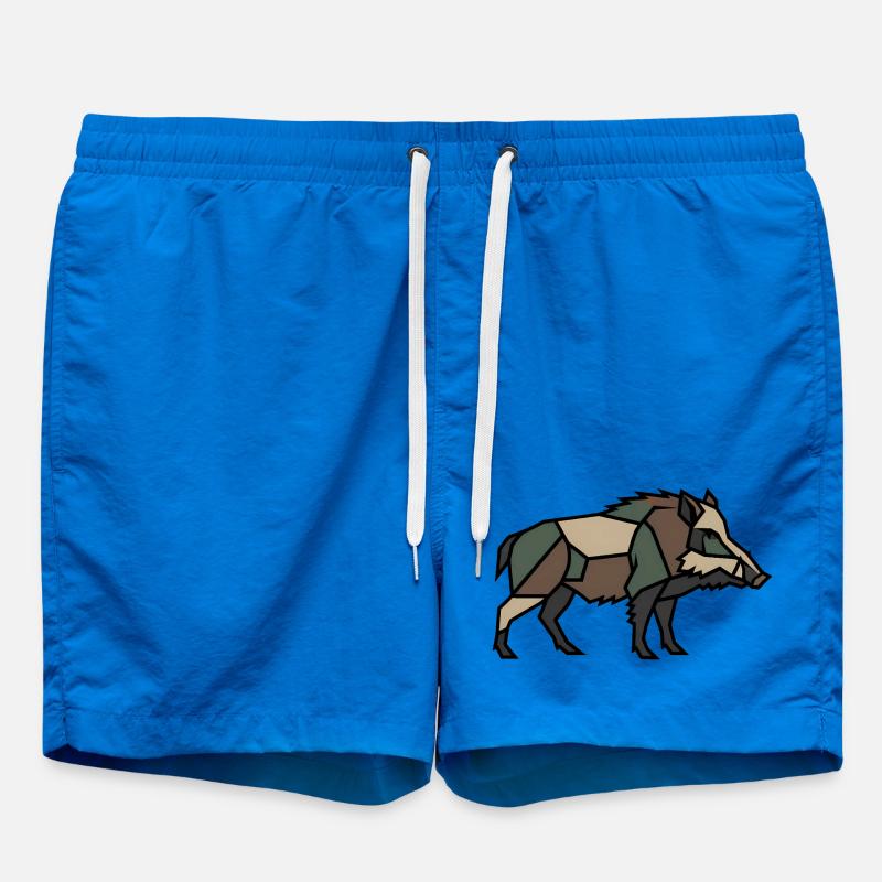 Low Poly géométrique de sanglier - Short de bain - cobalt blue