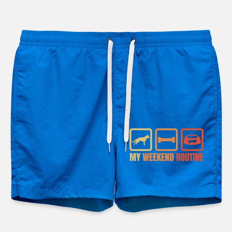 German Shepherd Weekend Routine - Swim Trunks - cobalt blue