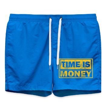 Time is money – Yellow black contrast design - Swim Trunks - cobalt blue - Front